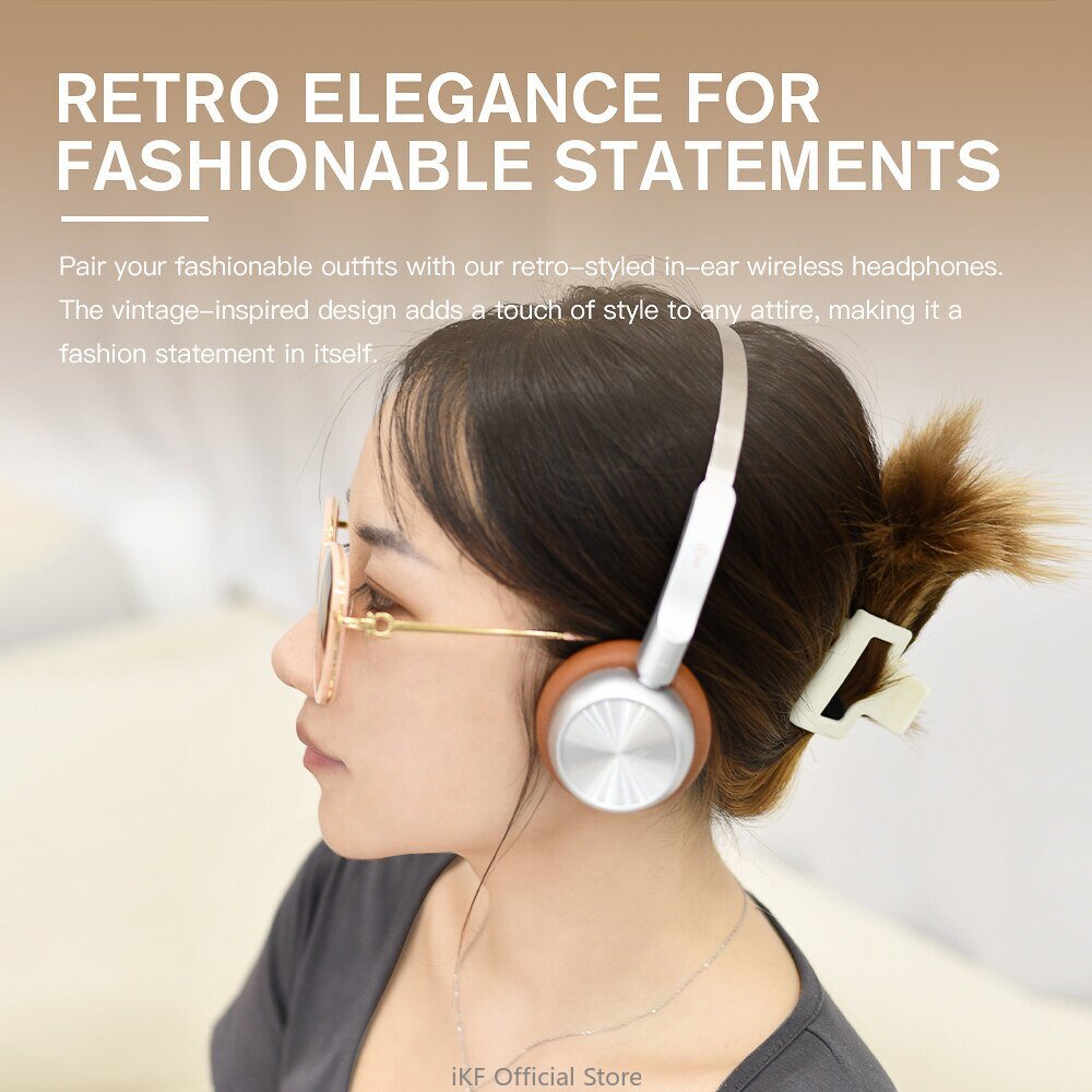 iKF R1 Wireless Retro Headphones On Ear Headset (OOTD)
