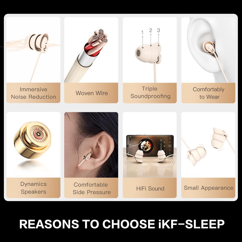 iKF Sleep Wired Earphone Type-C High-quality Sound Insulation and Noise Canceling Microphone In-ear Earphone - IKF AUDIO